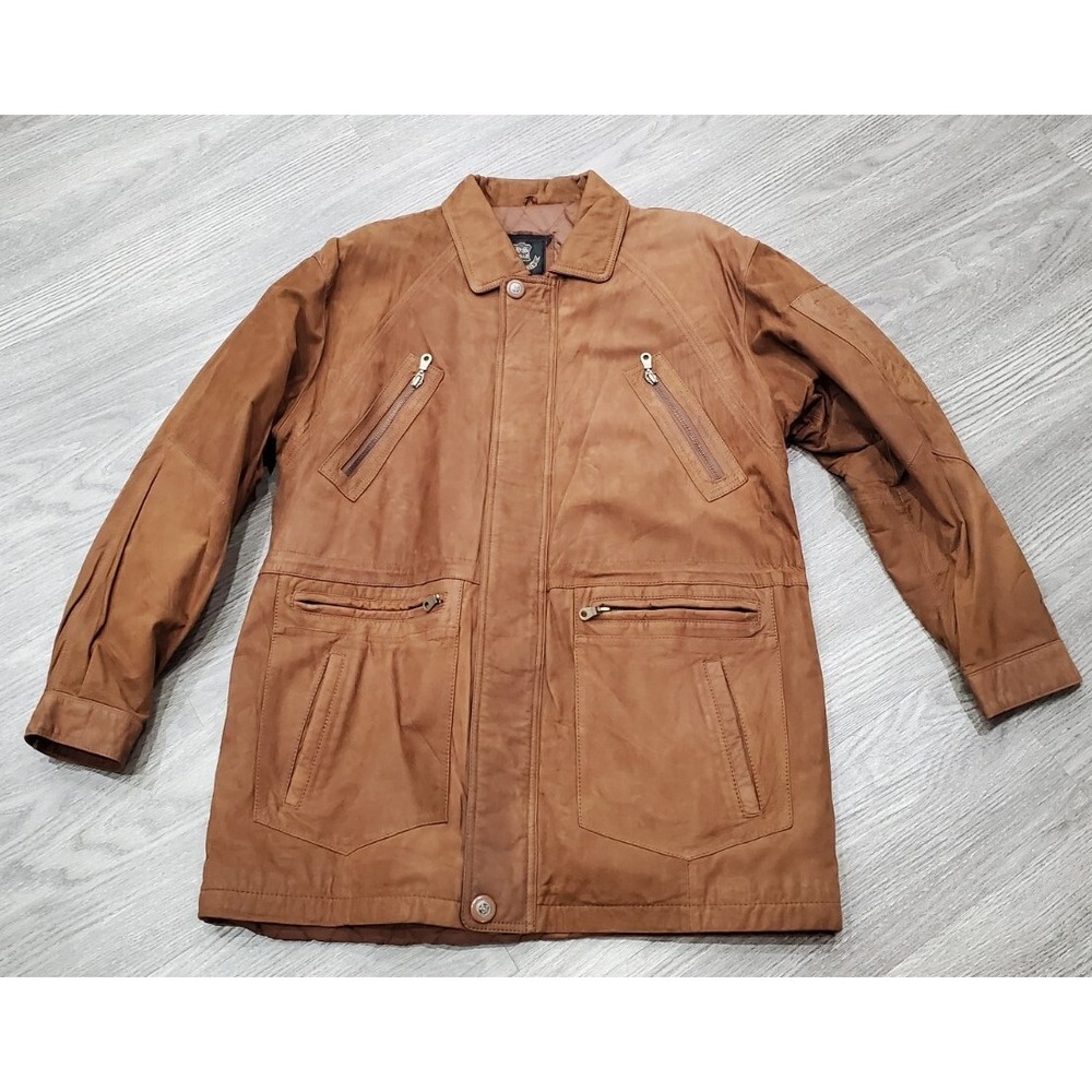 Pelle Suede Leather Jacket Men Medium  Brown Vintage
